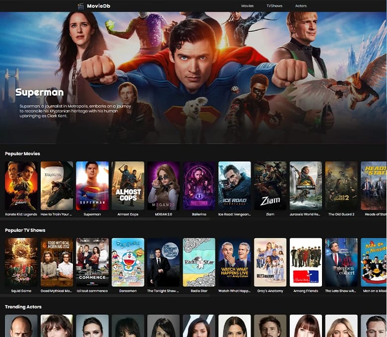 Mymoviez - Popular shows listing Website
